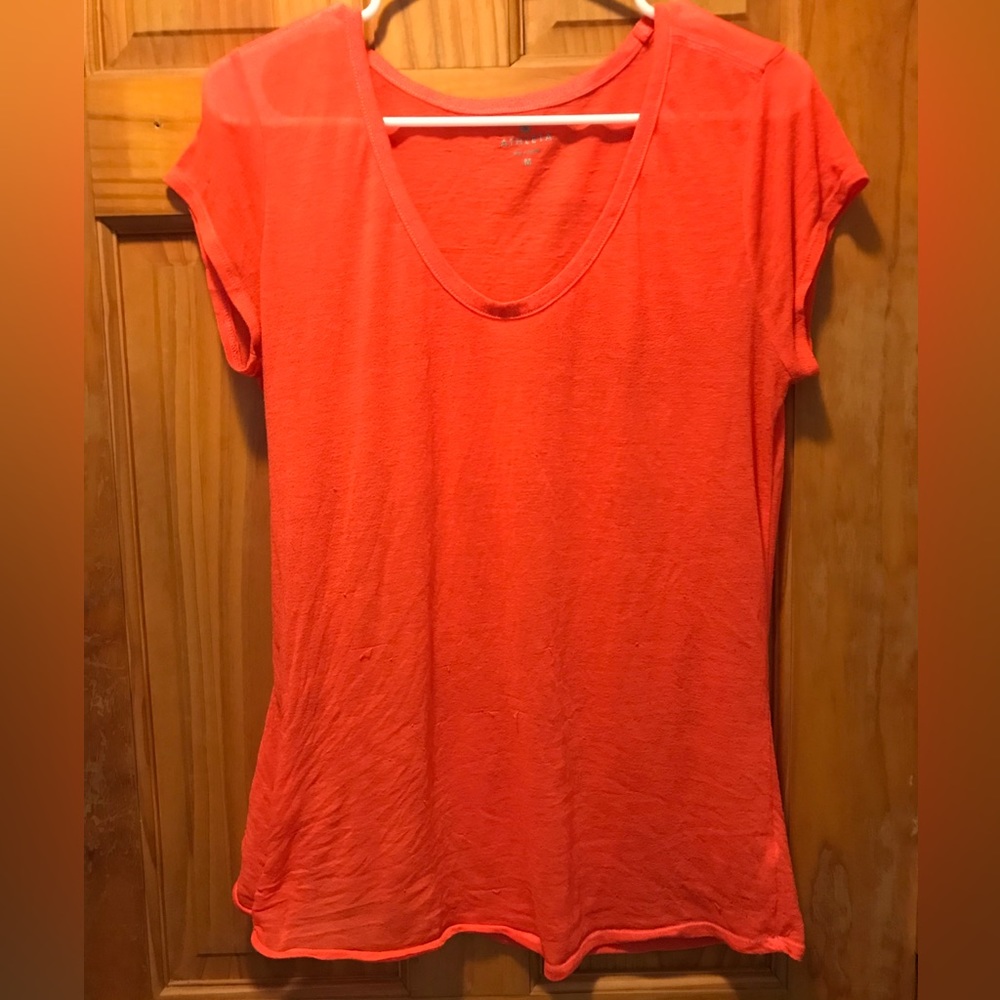 COPY - 2/$15 Athleta Easy V Neon Orange Tshirt
